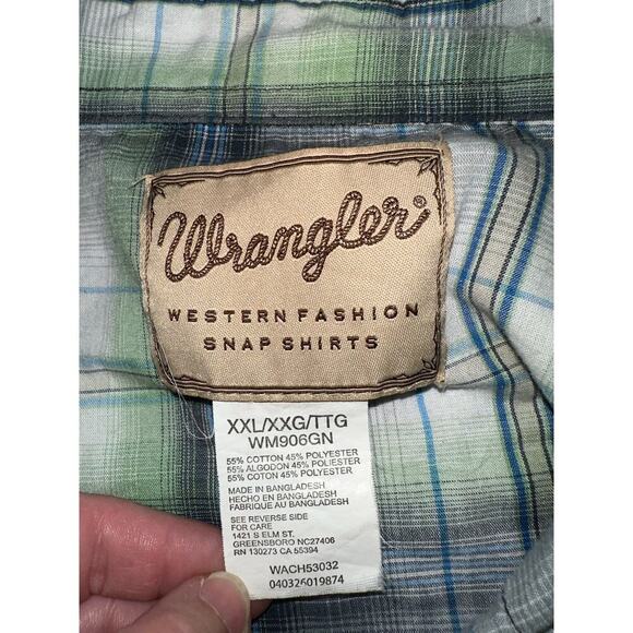 Wrangler | XXL | Pearl Snap Plaid Short Sleeve Shirt cowboy rancher western - Picture 3 of 5